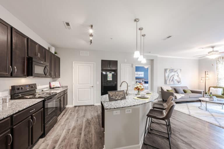 Hurstbourne Estates apartments interior kitchen.