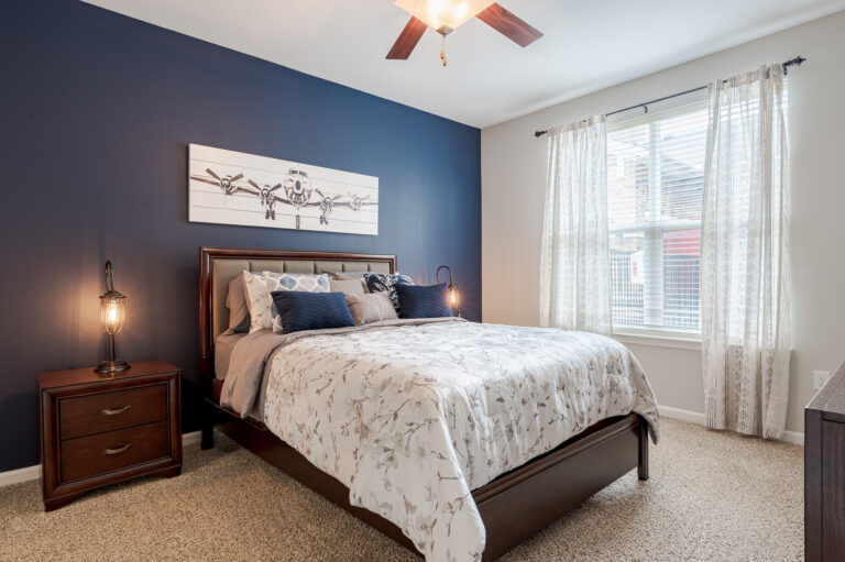 Hurstbourne Estates apartments interior bedroom.