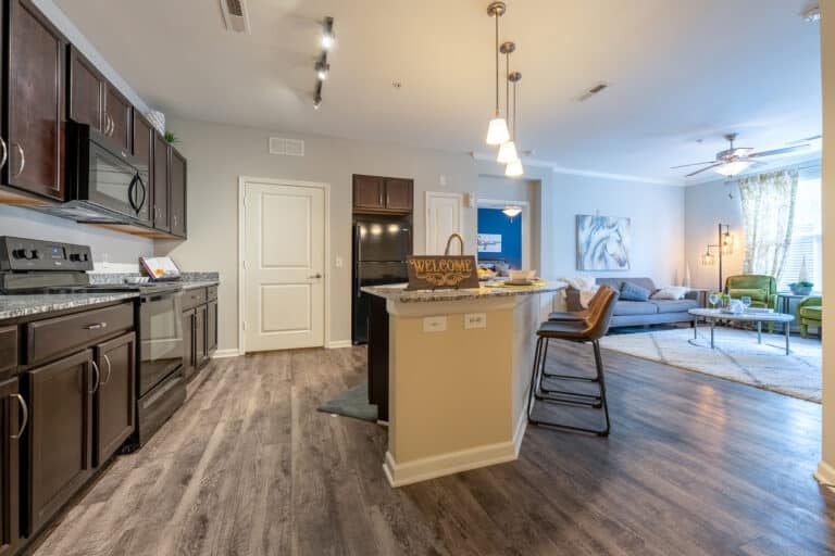 Hurstbourne Estates apartments interior kitchen.