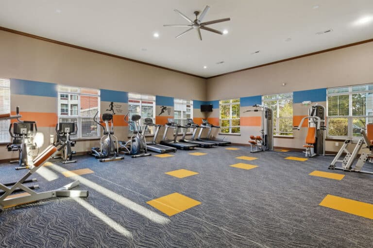 Well-equipped apartment gym in Louisville, one of our residents favorite community amenities
