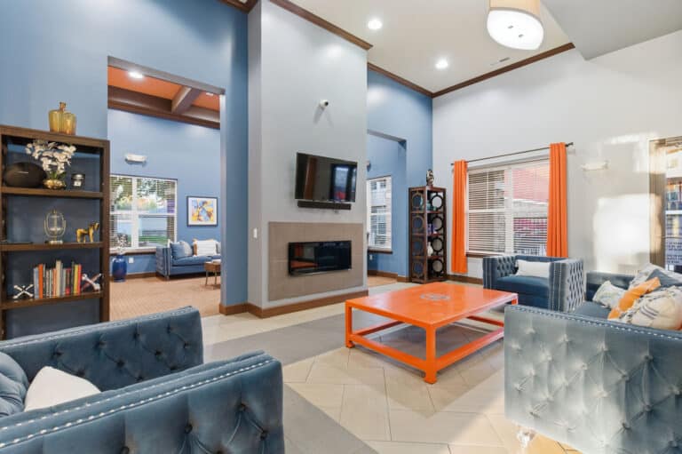 Leasing office lounge relax and find your next home